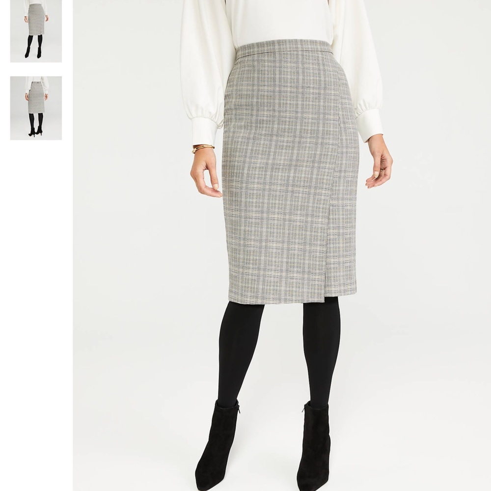 Ann Taylor Wrap Pencil Skirt, plaid